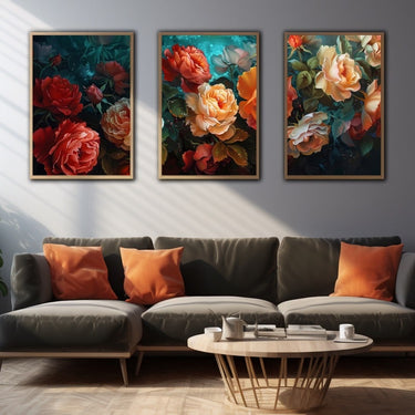 Triptych Flower Painting